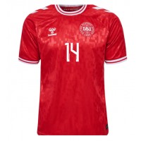 Billiga Danmark Mikkel Damsgaard #14 Hemma fotbollskläder EM 2024 Kortärmad